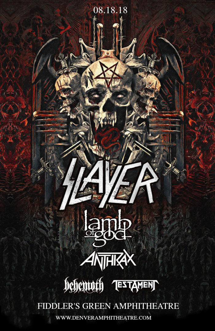 Slayer, Lamb of God & Anthrax at Fiddlers Green Amphitheatre